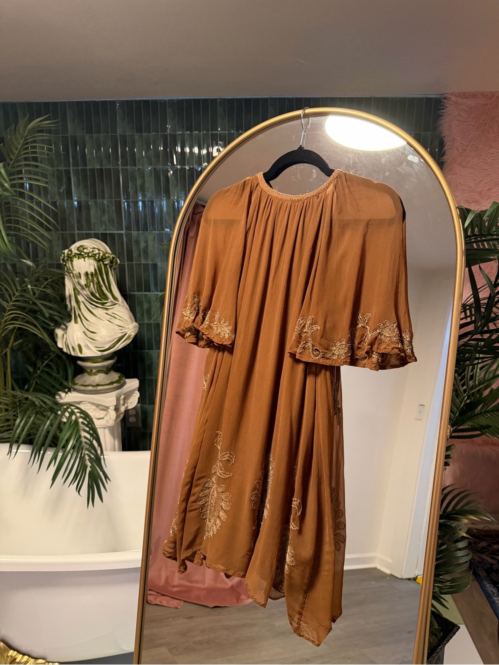 Free People Rust Brown Embroidered Mini Dress - Picture 5 of 5